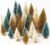 AerWo 24Pcs Mini Christmas Trees Bottle Brush Trees with Wood Base, Christmas Village Trees for Tabletop Christmas Decor Holiday Winter Decorations