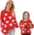 AWIBMK Mommy and me Christmas Outfits Santa Claus Sweater Long Sleeve Knitted Tops for Fall Winter Xmas Holiday Clothes