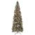 Best Choice Products 12ft Pre-lit Pencil Christmas Tree, Partially Flocked & Frosted Slim Holiday Tree Decoration w/White & Multicolor 2-in-1 Lights