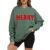 BOUTIKOME Merry Christmas Sweatshirts for Women Glitter Patch Merry Letter Shirts Chenille Patch Oversized Pullover Tops