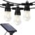 Brightech Ambience Pro Solar Powered Outdoor String Lights, 48 ft Commercial Grade Waterproof Patio Lights, 15 Edison Bulbs, Shatterproof LED String Lights for Outside, Porch -…