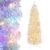 Decoway Pre-lit Pencil Christmas Tree 6ft Artificial Silver Tinsel Xmas Tree with Metal Stand