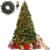 Juegoal 7.5 Foot Artificial Christmas Tree(NOT Pre-Strung), Upgrade with 450 LED Warm White & Color Changing String Lights, 8 Lighting Modes Fake Xmas Tree with Sturdy Metal…