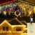 KNONEW Christmas Lights Outdoor Color Changing 400 LED 33ft 11 Modes Curtain Fairy String Light with 75 Drops, Clear Wire LED Lights for Wedding Party Holiday Christmas (Warm…