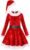 Koatobbor Girls Mrs. Santa Claus Costume Red Dress Christmas Outfits with Xmas Hat