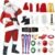 Santa Claus Costume for Men 25PCS, Christmas Santa Costume for Men Adult Deluxe Santa Suit