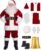 Santa Suit Deluxe Santa Claus Costume for Men, Christmas Adults Santa Costume Set Santa Outfit