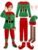 SOMSOC 7 Pack Kids Christmas Elf Costume Set Boys Velvet Elf Dress Up Santa’s Helper Costume Xmas Festive Outfit