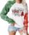 TAOHONG Merry Christmas Sweatshirt Women Xmas Buffalo Plaid Tree Color Block Christmas Snowflake Print Long Sleeve Top Shirts