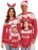 Totatuit Family Matching Christmas Sweater Round Neck Reindeer Snowflakes Ugly Knitted Sweater Pullover for Men Women